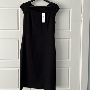 Sz 6 - Ann Taylor Office Dress - Black with Cap Sleeves